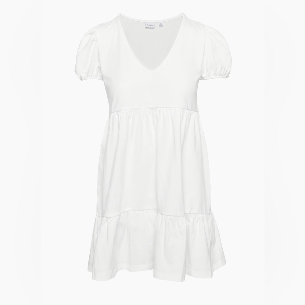 Aritzia Sunday Best Cruise Dress White size Small V-neck Babydoll Dress